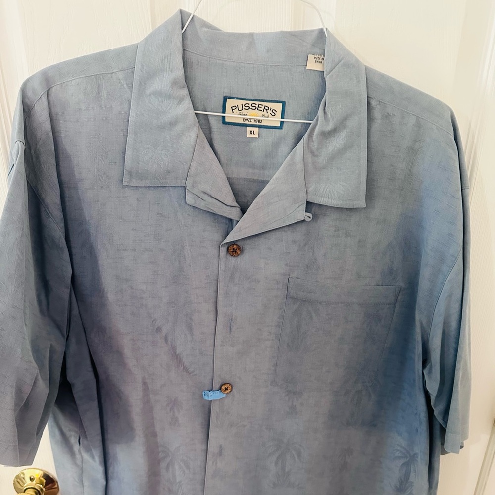 Blue Casual Button Down Shirt for Men